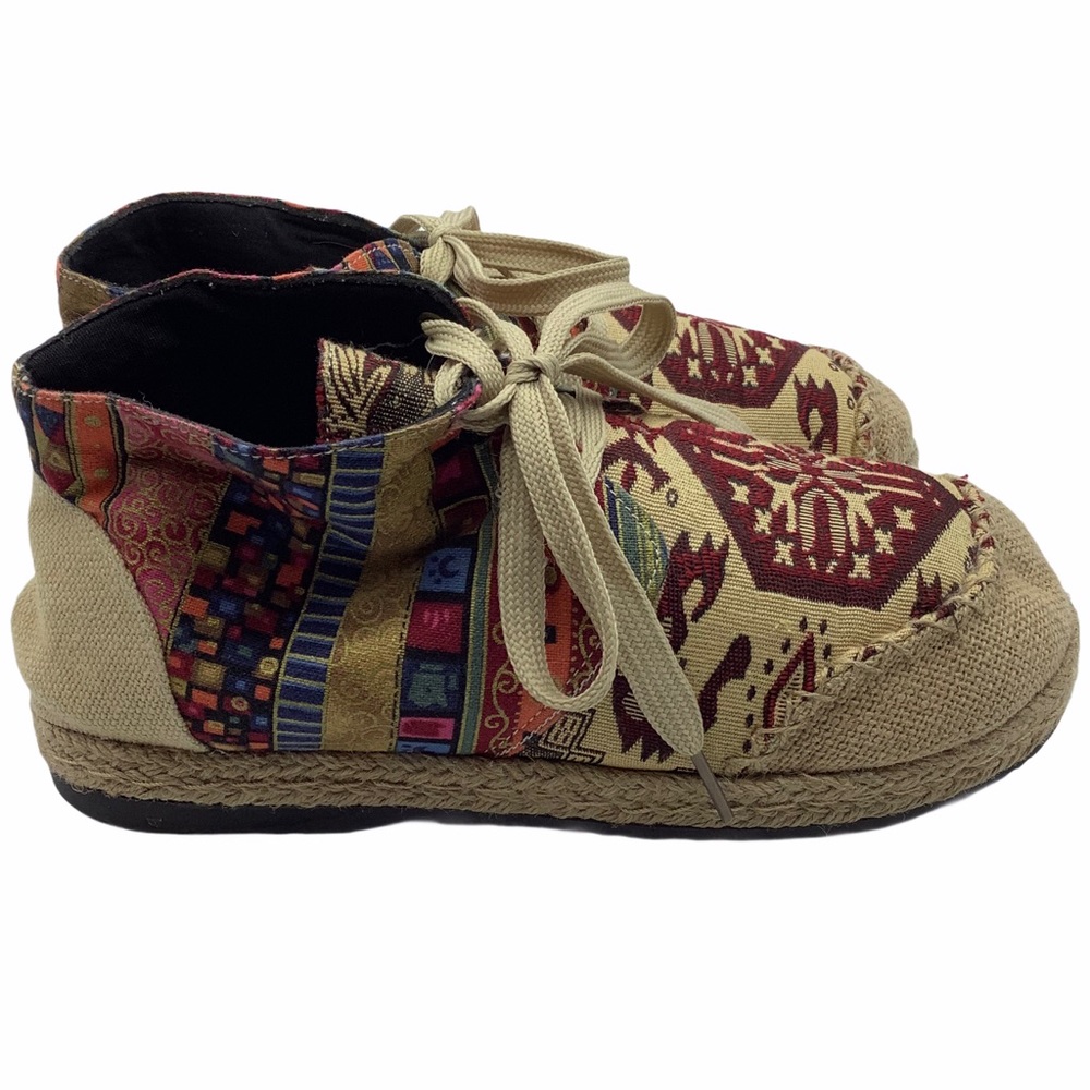 Canvas shoes textile ankle boot lace-up Size 6.5 These are very nice and a sole